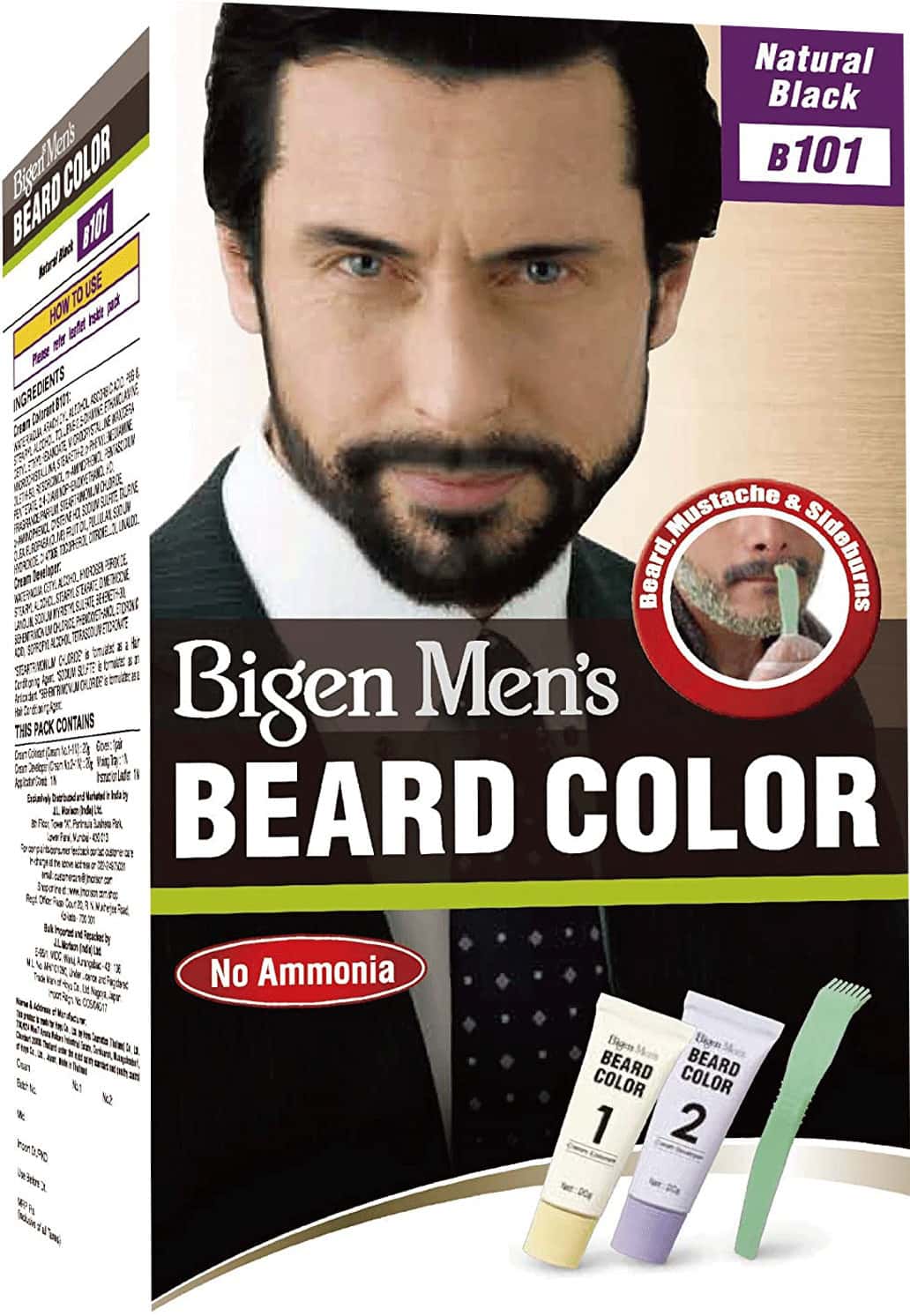Bigen Men's Beard Color Natural Black B101 40g
