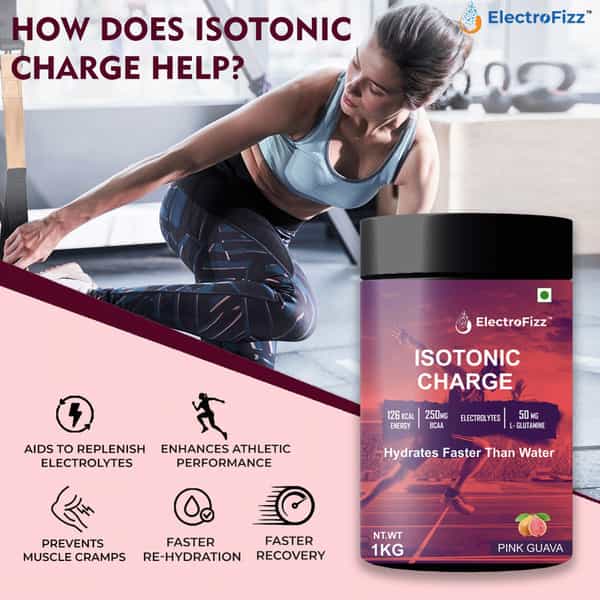 Electrofizz Isotonic Energy Powder For Endurance Sports & Fitness Activities 1 Kg Jar - Pink Guava