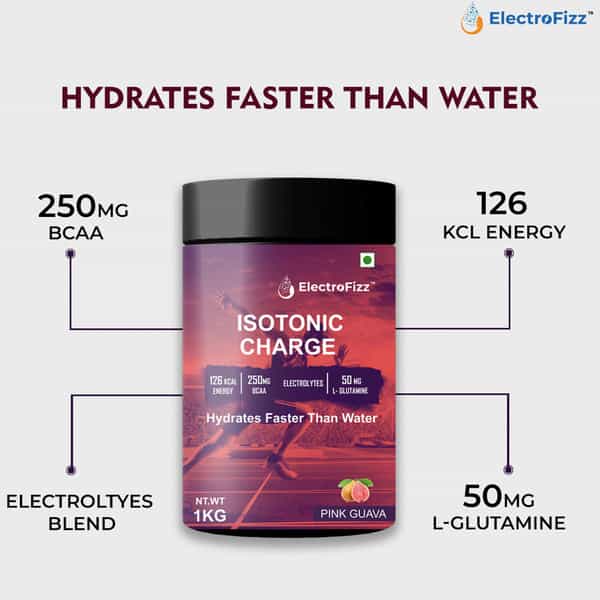 Electrofizz Isotonic Energy Powder For Endurance Sports & Fitness Activities 1 Kg Jar - Pink Guava