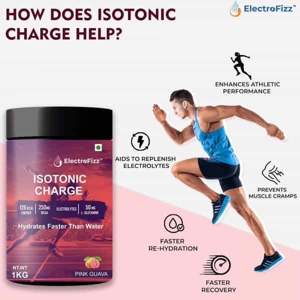 Electrofizz Isotonic Energy Powder For Endurance Sports & Fitness Activities 1 Kg Jar - Pink Guava