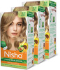 Nisha Creme Hair Color 8.0 Light Blonde 150G Pack Of 3 | Permanent Hair Colour | 100% Grey Coverage