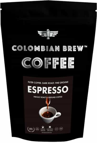Colombian Brew Arabica Espresso Filter Coffee Roast & Ground Strong 250G