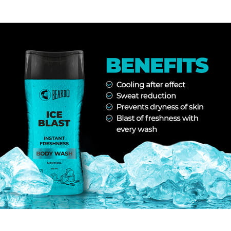 Beardo Ice Blast Body Wash For Men 200ml | For Instant Freshness | Deep Cleansing