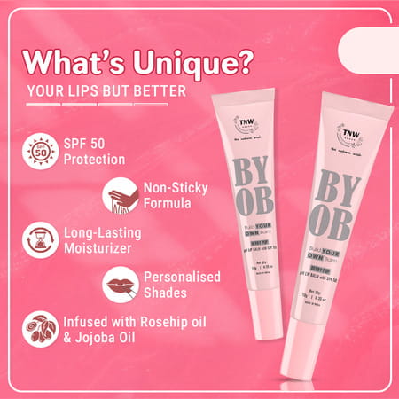 Tnw The Natural Wash Ph Lip Balm With Spf 50 | Hydrated | Plump Lips & Sun Protection 10 Gm