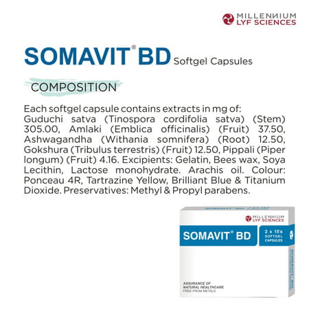 Somavit Bd Strip Of 15 Softgel Capsules (Pack Of 2)