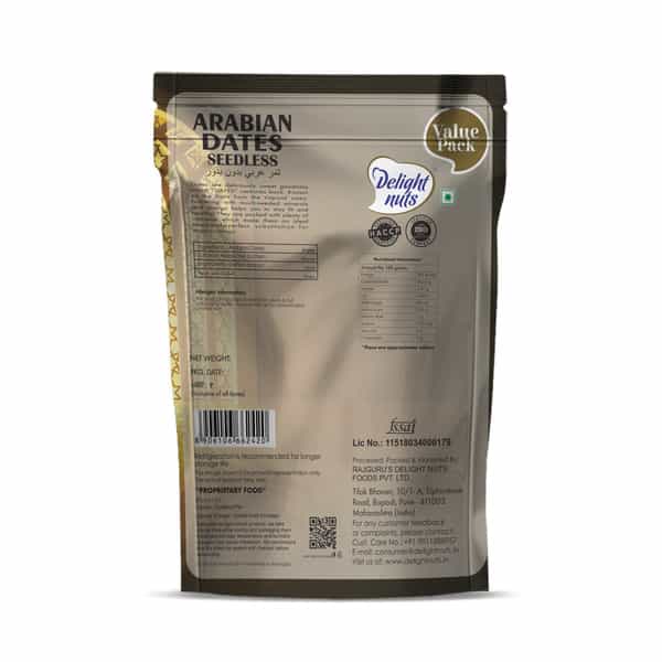 Delight Nuts Seedless Arabian Dates 500Gm