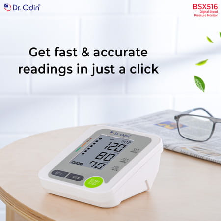 Dr. Odin Bsx 516 Digital Blood Pressure Monitor Lcd Usb 99x2 Memory (White) 1 No'S