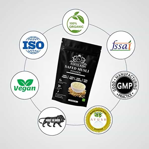 Earth King Safed Musli Powder (Chlorophytum Borivilianum) For Men & Women 100Gm