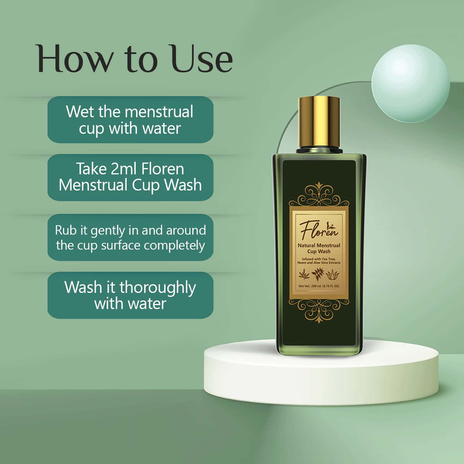 Buy FLOREN MENSTRUAL CUP WASH PREVENTS INFECTIONS BLOOD STAINS REMOVES