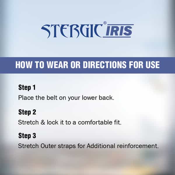 Stergic Iris Lumbo Sarcal Belt Waist & Lower Back Support Belt Back Sprains Large Size