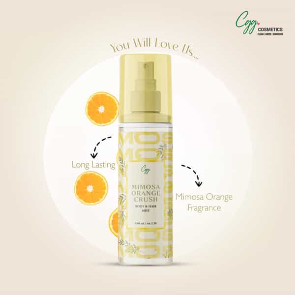 Cgg Cosmetics Mimosa Orange Crush Body & Hair Mist | Long Lasting Fragrance|0% Alcohol|Women|100Ml