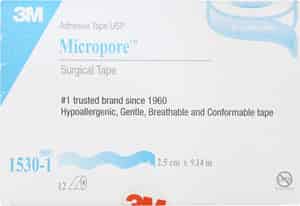 3m 1530-1 Micropore Surgical Tape 2.5cm X 9.14m 12 Rolls