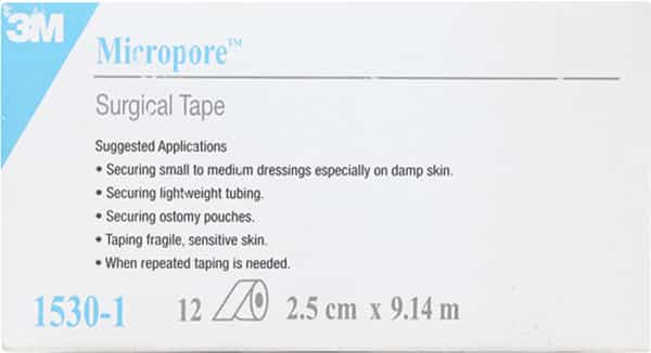 3M 1530-1 Micropore Surgical Tape 2.5Cm X 9.14M 12 Rolls