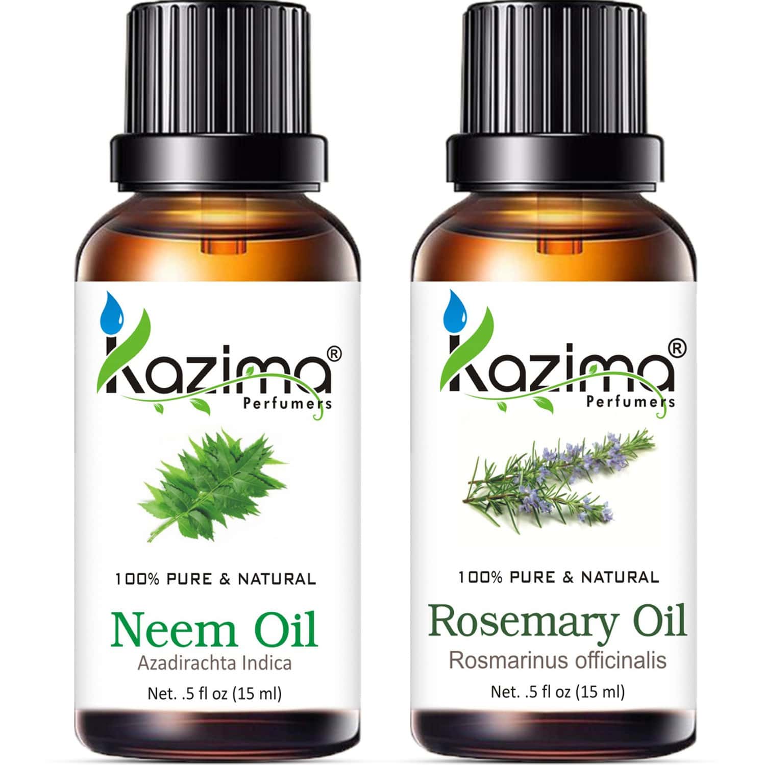 Kazima Neem Carrier Oil And Rosemary Essential Oil (Each 15ml ) (15 Ml)