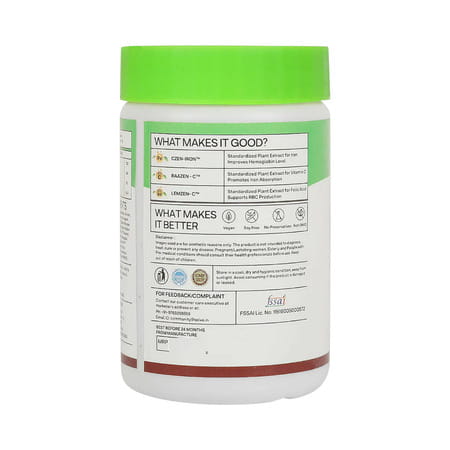 Oziva Bettr.Iron+ 60 Capsules | For Improved Hemoglobin Certified Vegan