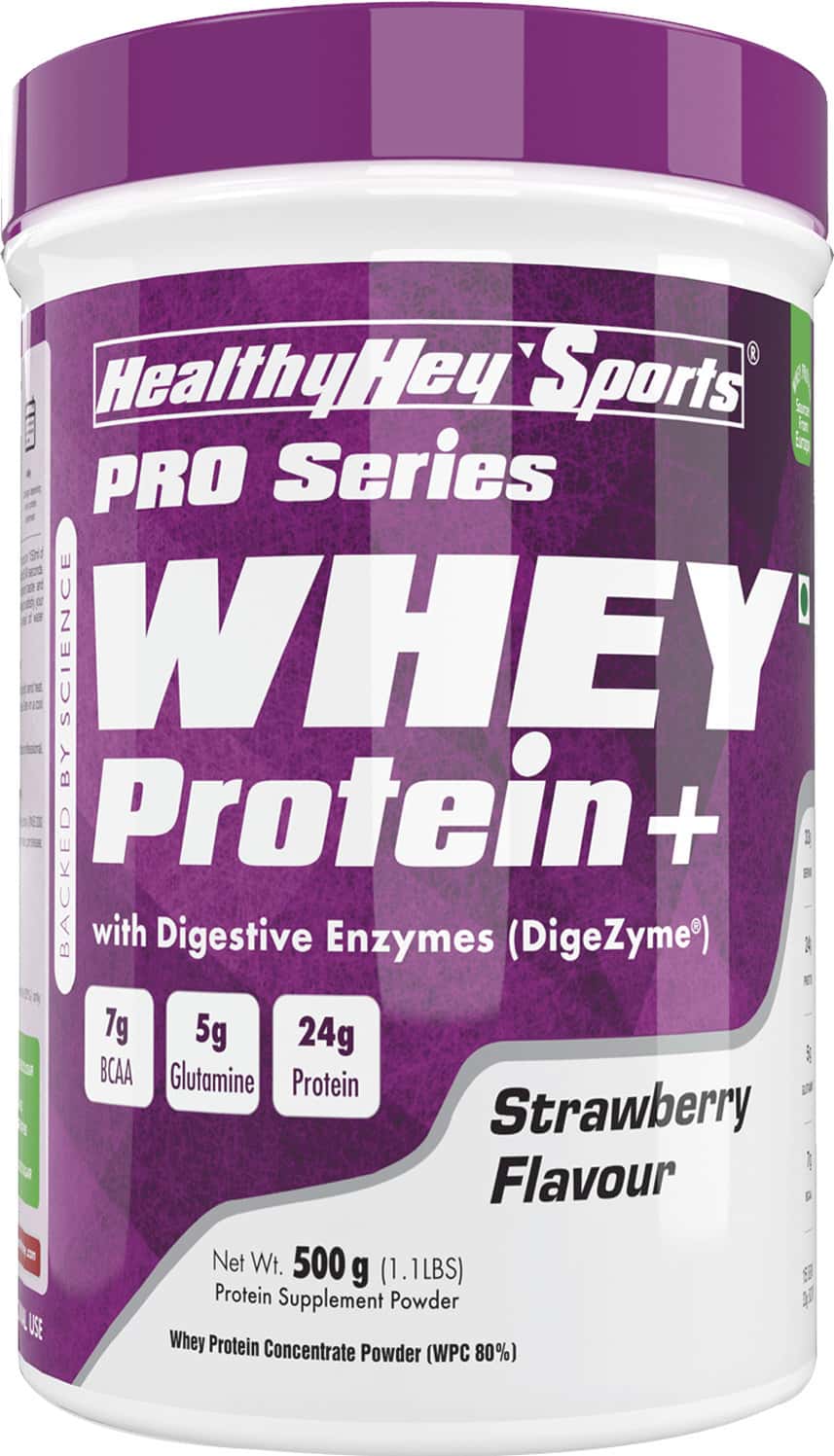 Buy HEALTHYHEY NUTRITION PLANT PROTEIN STRAWBERRY 500 GM Online & Get