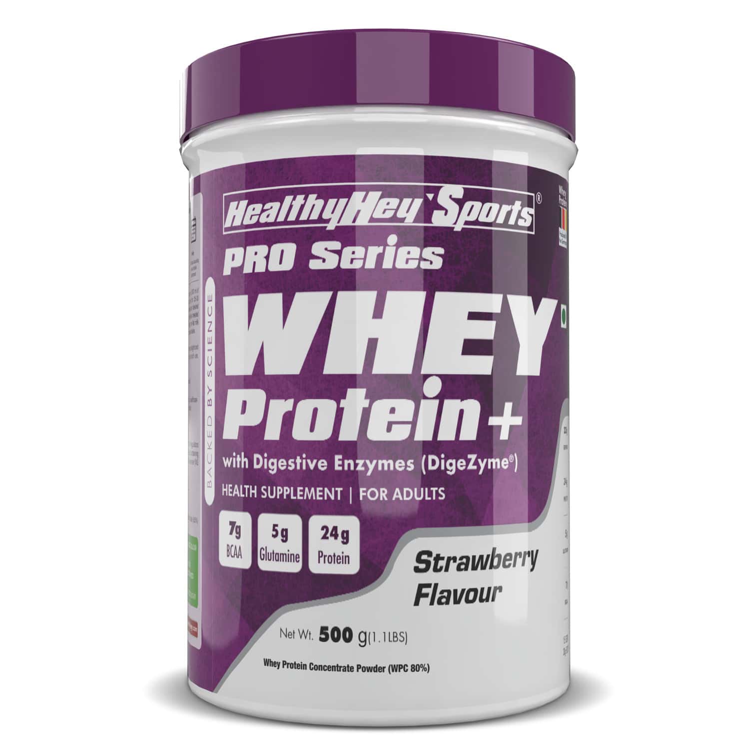 Healthyhey Sports Whey Protein Concentrate Made In Germany - Strawberry - 500gm