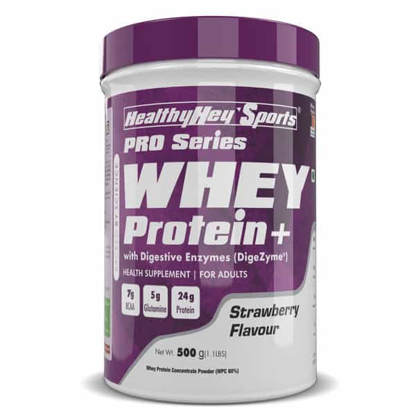 Healthyhey Sports Whey Protein Concentrate Made In Germany - Strawberry - 500Gm