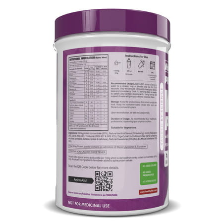 Healthyhey Sports Whey Protein Concentrate Made In Germany - Strawberry - 500gm