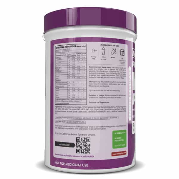 Healthyhey Sports Whey Protein Concentrate Made In Germany - Strawberry - 500Gm