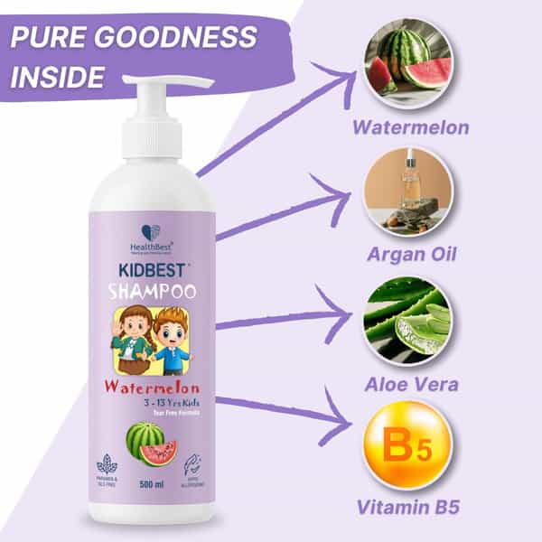 Healthbest Hair Shampoo For Kids Dry Damaged To Normal Hair Tear Paraben And Sls Free - 500Ml