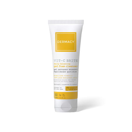 Dermacy Vit - C Brite Daily Balancing Gel Foam Cleanser | All Skin Types | 100ml
