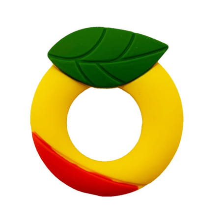 Chevalier Soft Silicone Rubber Baby Teether | Soothes Sore Gums Chew Infant Toy | Orange