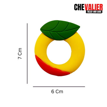 Chevalier Soft Silicone Rubber Baby Teether | Soothes Sore Gums Chew Infant Toy | Orange