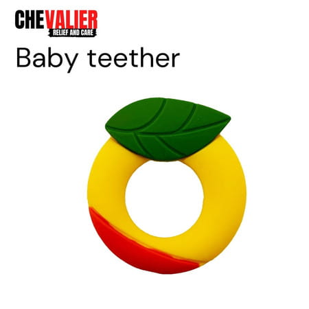 Chevalier Soft Silicone Rubber Baby Teether | Soothes Sore Gums Chew Infant Toy | Orange