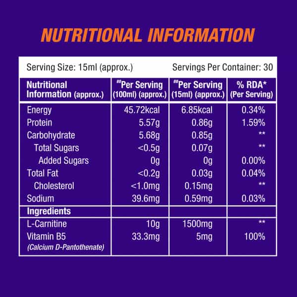 Musclexp Liquid L-Carnitine 1500 Metabolic Energizer No Added Sugar Orange Flavor - 450Ml X 2