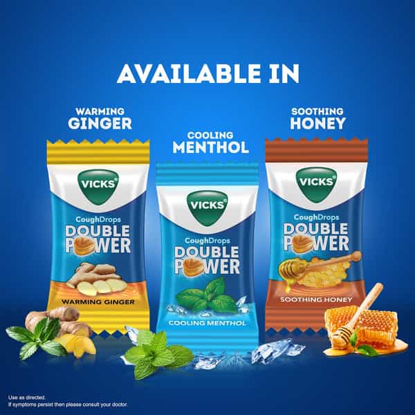 Vicks Cough Drops Double Power Throat Irritation Relief Cooling Menthol Pouch Of 25 Lozenges