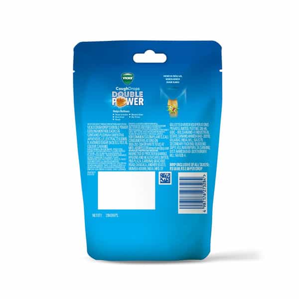 Vicks Cough Drops Double Power Throat Irritation Relief Cooling Menthol Pouch Of 25 Lozenges