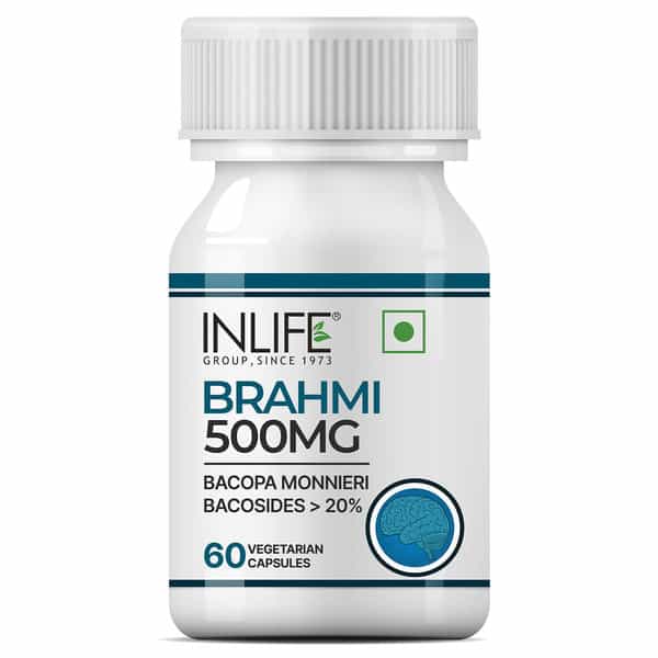 Inlife Brahmi/Bacopa Monnieri Extract Tablet Supplement 500 Mg 60 Vegetarian Capsules