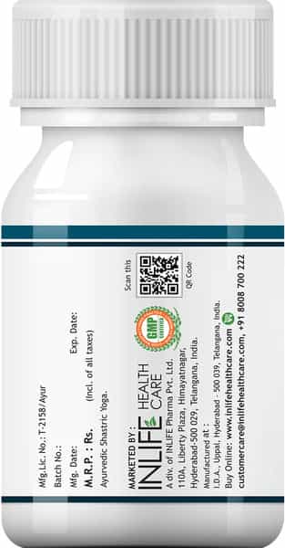 Inlife Brahmi/Bacopa Monnieri Extract Tablet Supplement 500 Mg 60 Vegetarian Capsules
