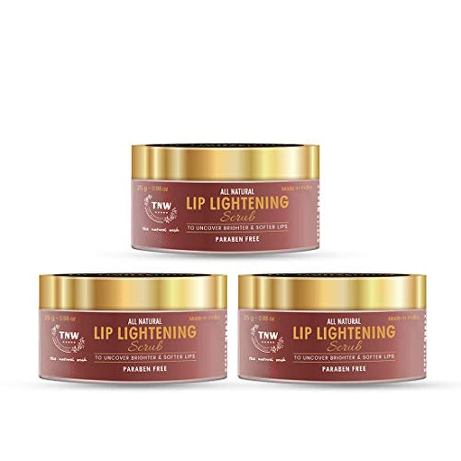 Tnw-the Natural Wash Lip Lightening Scrub For Tanned And Arkened Lips (pack Of 3 Each - 25 G)