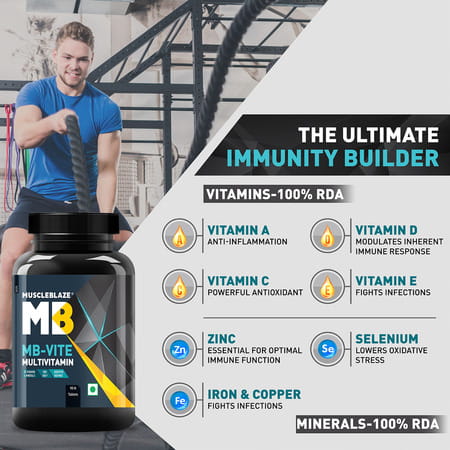 Muscleblaze Mb - Vite Daily Multivitamin With 51 Ingredients | 90 Multivitamin Tablets
