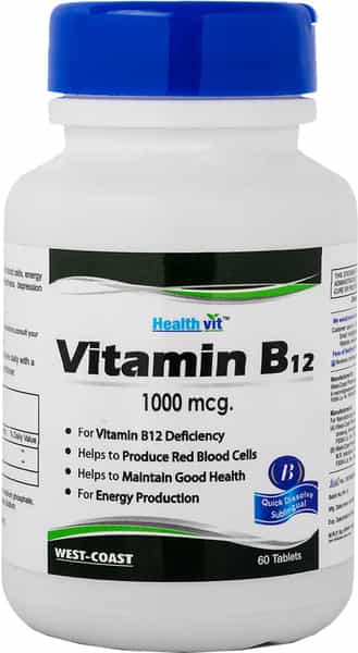Healthvit Vitamin B12 Methylcobalmin 1000Mcg - 60 Tablets