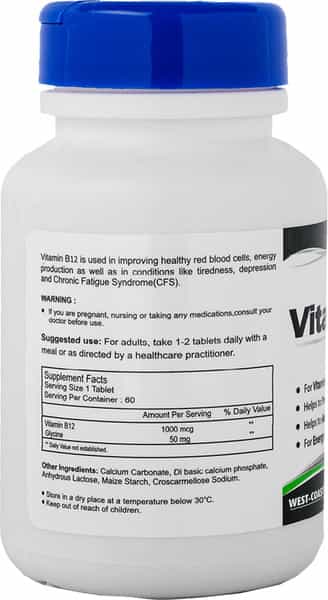 Healthvit Vitamin B12 Methylcobalmin 1000Mcg - 60 Tablets