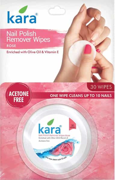 Kara Nail Polish Remover Wipes With Rose - 30 Wipes