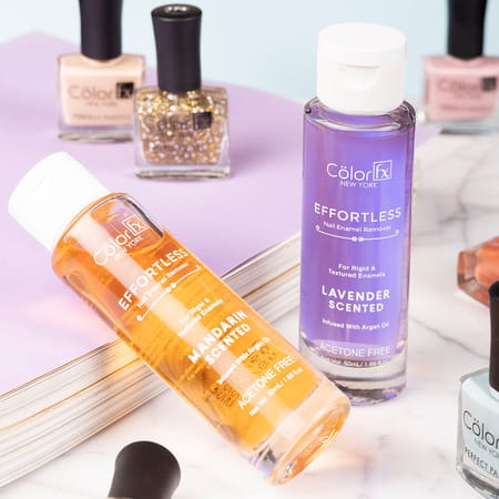Color Fx Effortless Nail Enamel Remover Acetone Free Argan Oil Infused Lavender Scent | 50 Ml