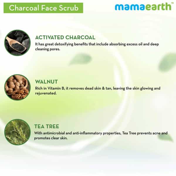 Mamaearth Charcoal For Deep Exfoliation Face Scrub 100 G