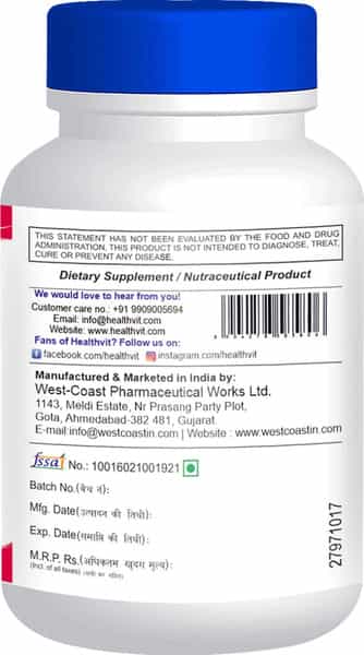 Healthvit L-Threonine 500 Mg - 60 Capsules