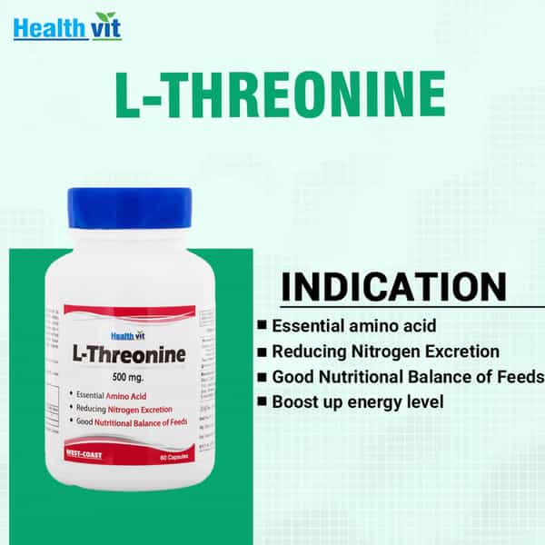 Healthvit L-Threonine 500 Mg - 60 Capsules