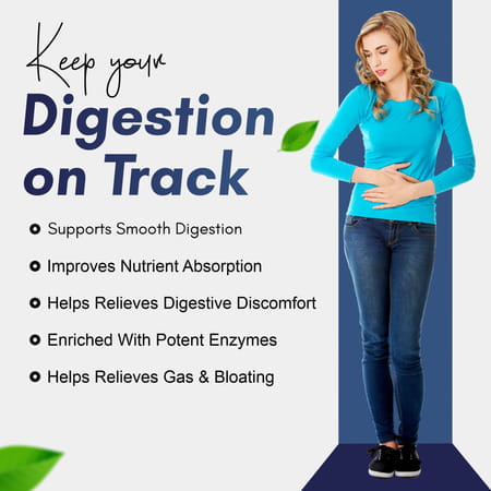 Fitnessveda Digestive Enzyme Capsules For Better Digestive Function | Healthy Gut