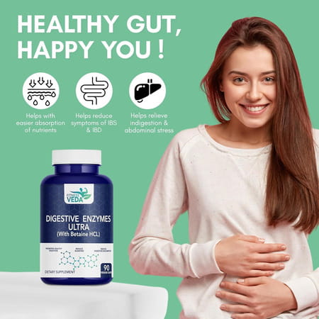 Fitnessveda Digestive Enzyme Capsules For Better Digestive Function | Healthy Gut