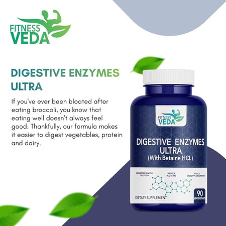 Fitnessveda Digestive Enzyme Capsules For Better Digestive Function | Healthy Gut
