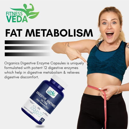 Fitnessveda Digestive Enzyme Capsules For Better Digestive Function | Healthy Gut