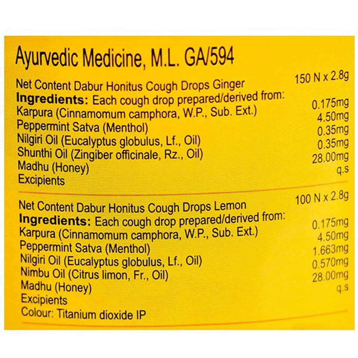 Buy DABUR HONITUS COUGH DROPS MIX JUMBO PACK, LEMON TULSI AND GINGER