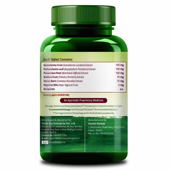 Himalayan Organics Plant Based Kidney Detox | Bottle | 60 Veg Tablets
