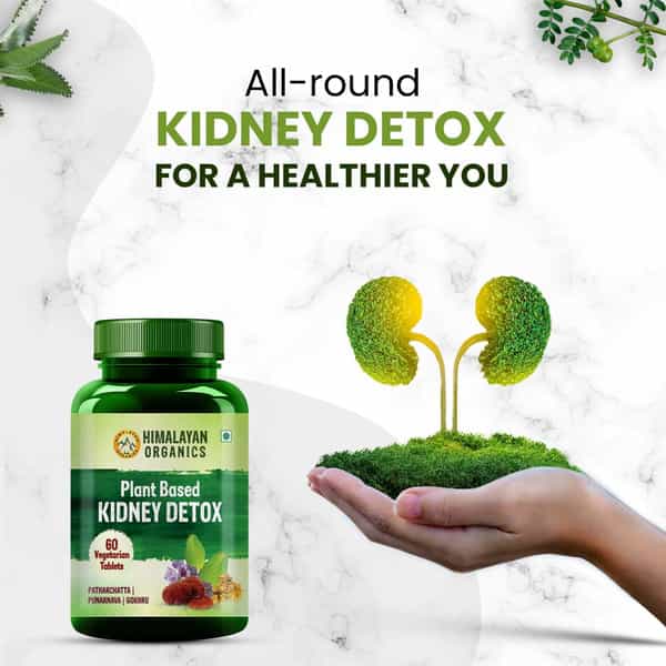 Himalayan Organics Plant Based Kidney Detox | Bottle | 60 Veg Tablets
